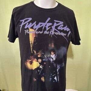 Purple Rain Prince & the Revolution Men's Black T Shirt Medium